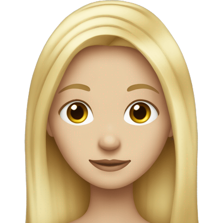 Blonde girl with long hair and blue eyes emoji