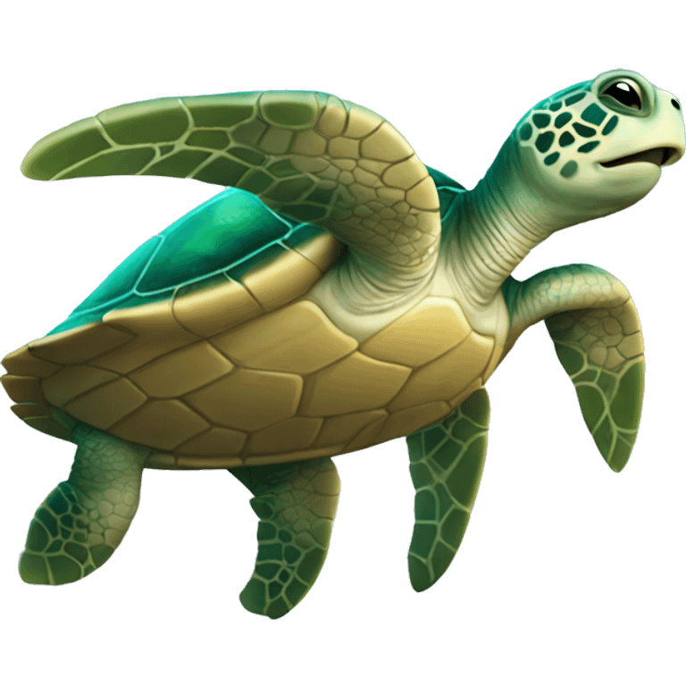 Happy sea turtle emoji