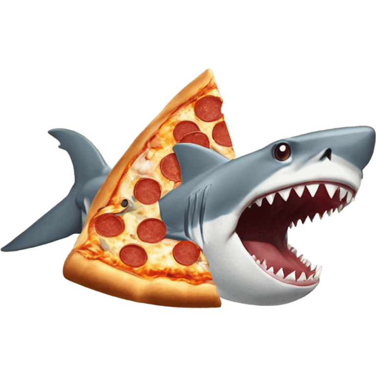 Shark to eating pizza emoji