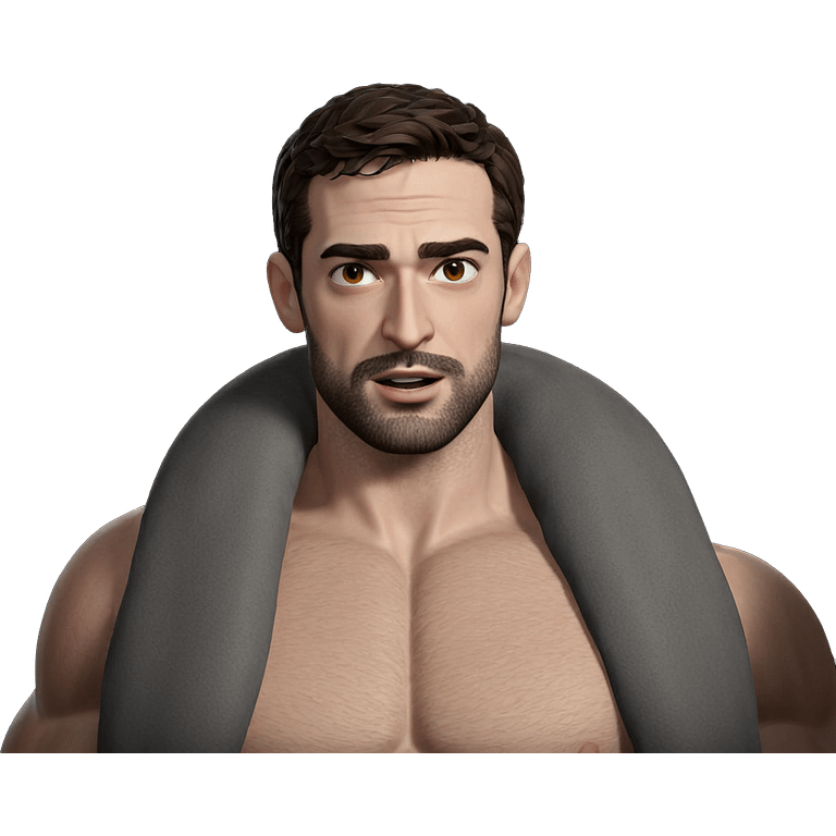 muscular man with beard emoji