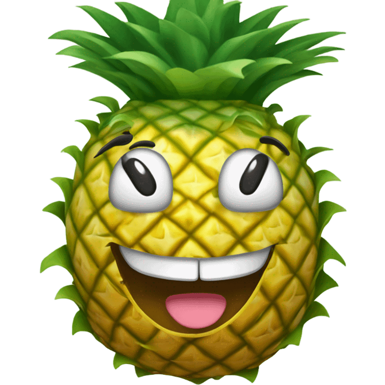 Smiling upside down  pineapple emoji