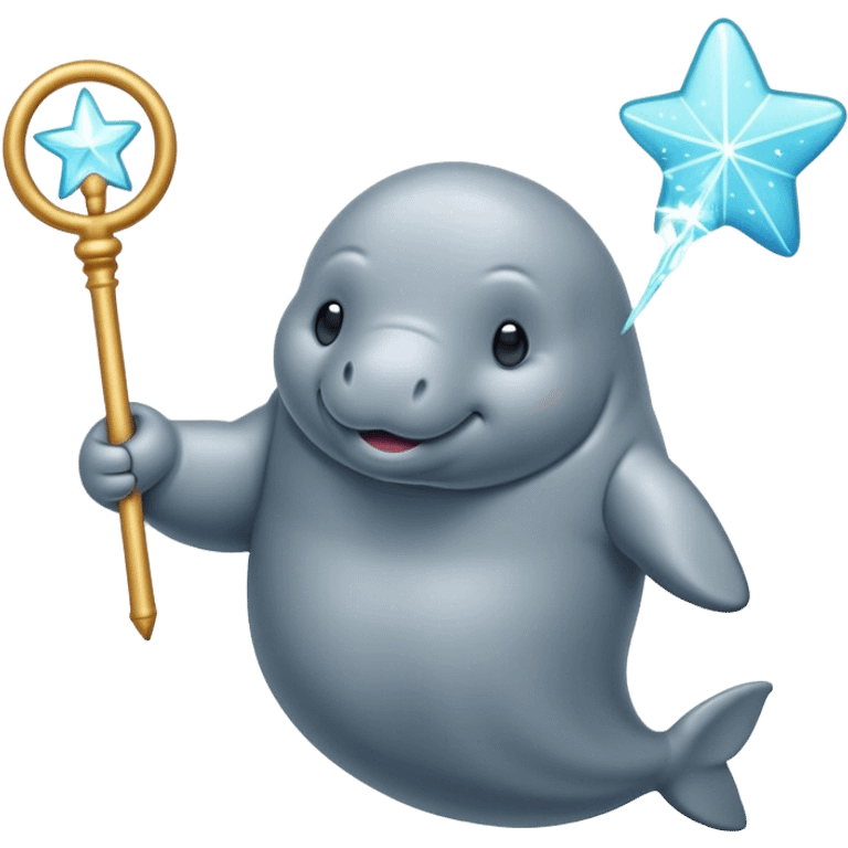 manatee with a magic wand emoji