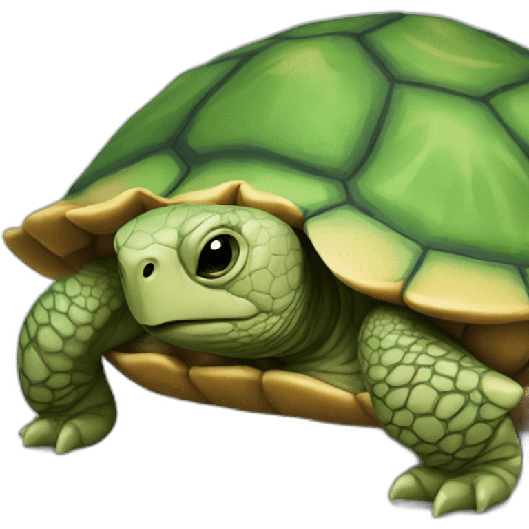 Une tortue sur un chat emoji