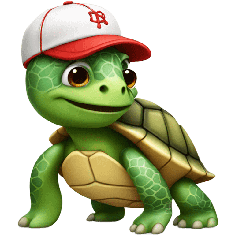 Turtle with baseball cap  emoji