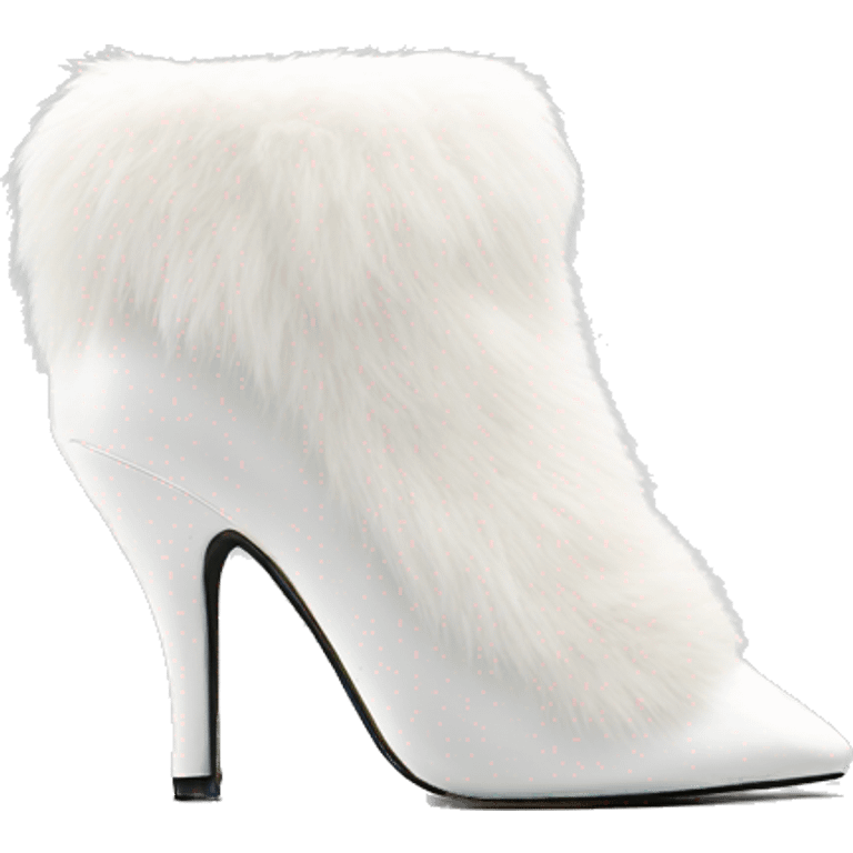 white faux top fur heels emoji