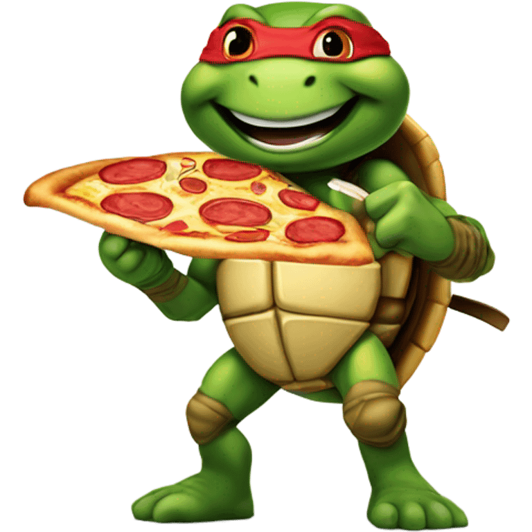 Ninja turtle eating pizza  emoji