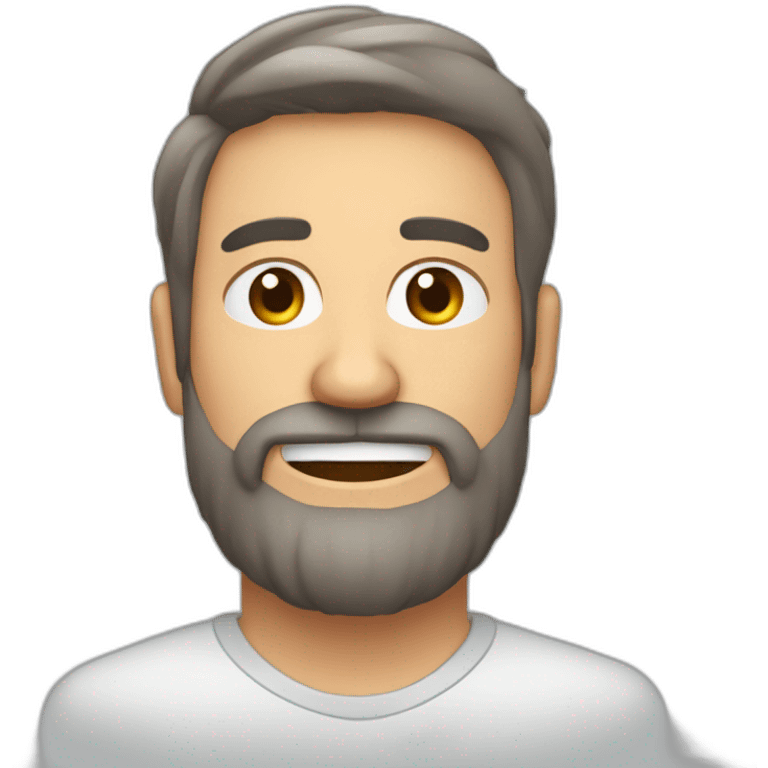 Hombre de 40 años Fisioterapeuta moreno con barba emoji