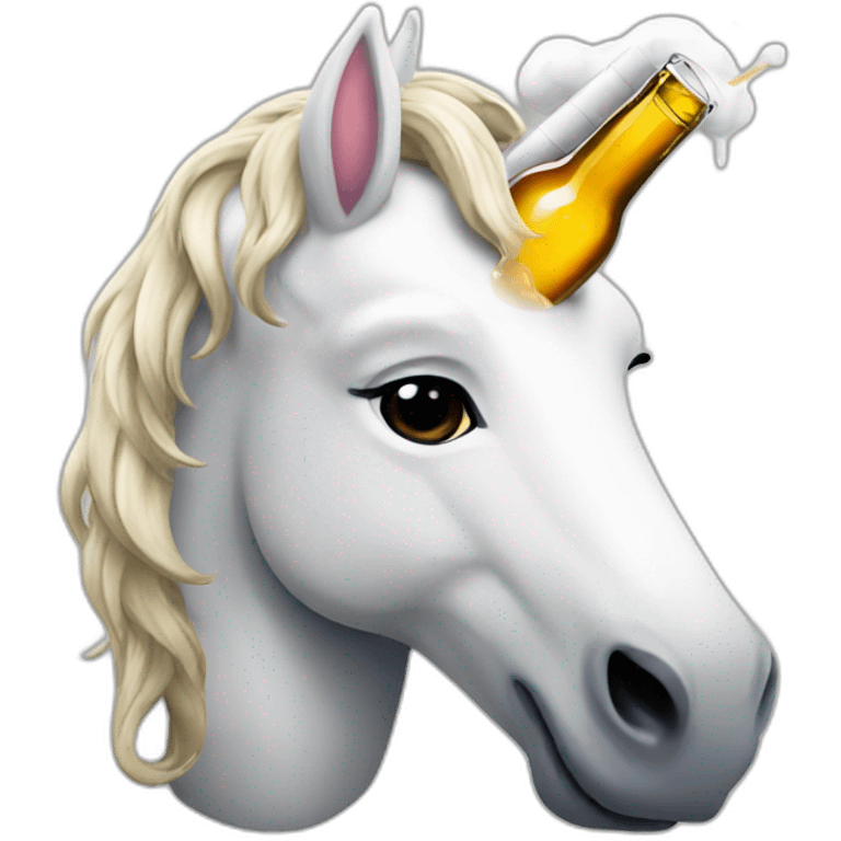 unicorn drinking a beer emoji