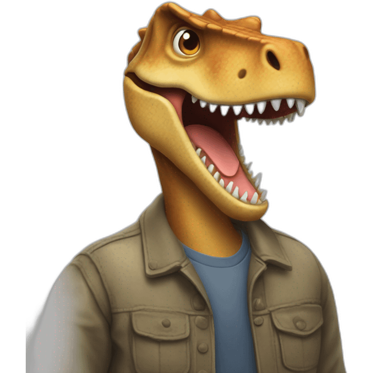 La tête d'un dinosaures qui rigole emoji