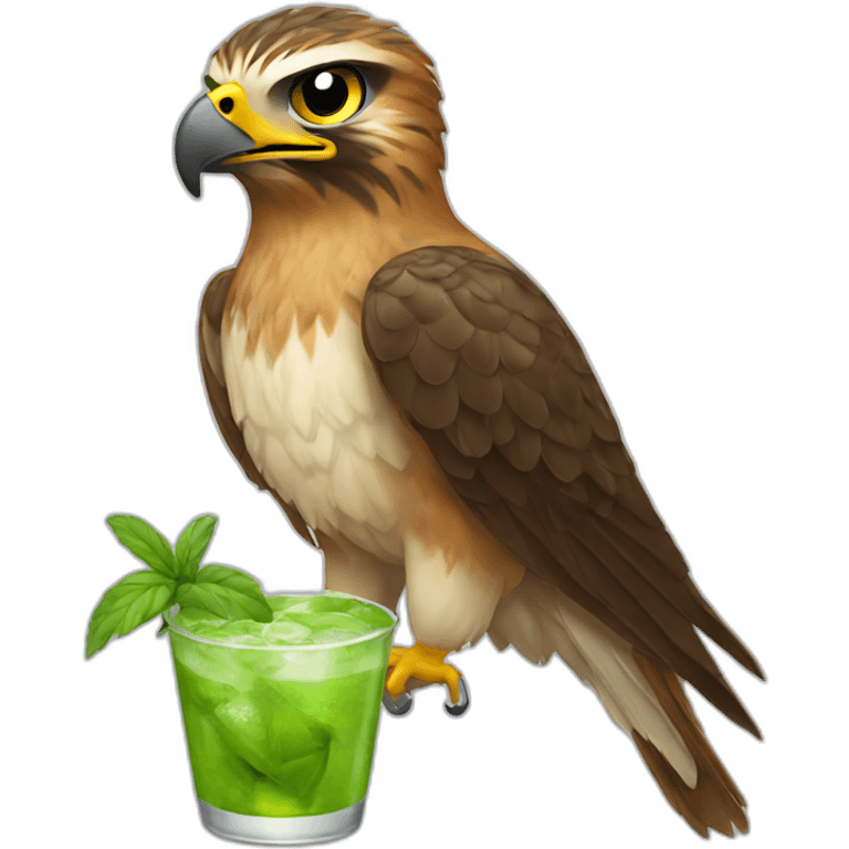 hawk with mojito emoji