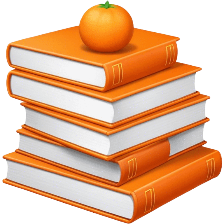 Orange books pile emoji