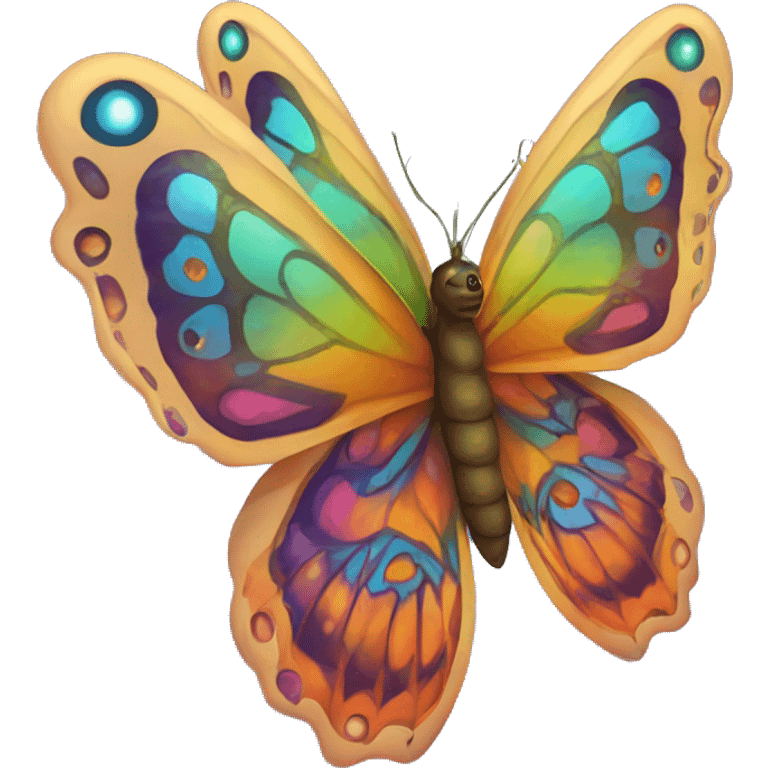 Psychedelic butterfly coming from pupa emoji