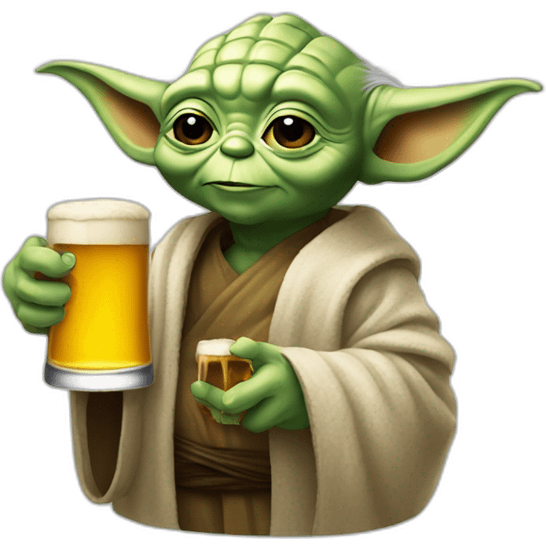 Yoda with a beer  emoji