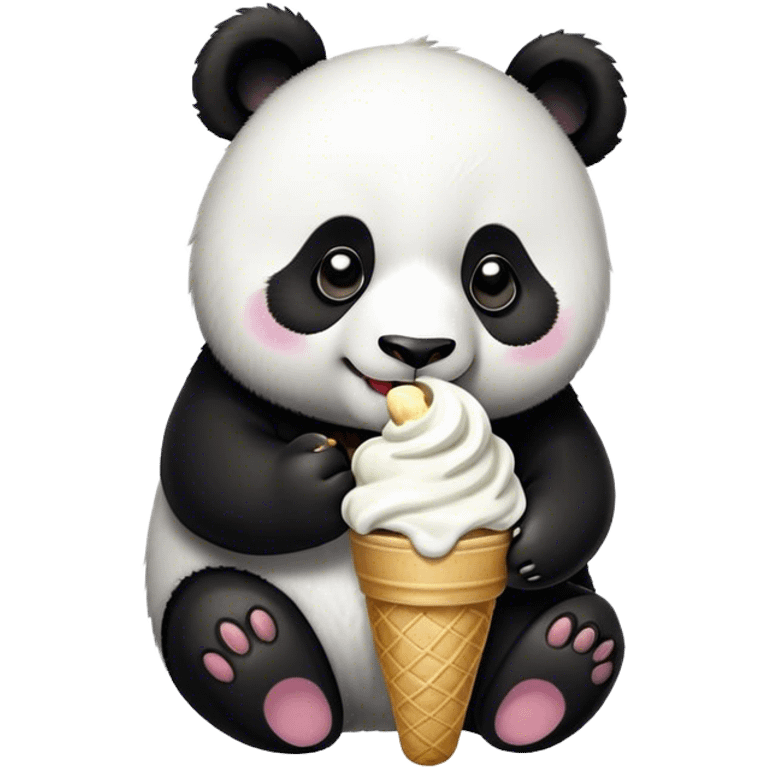 Panda eating ice cream emoji