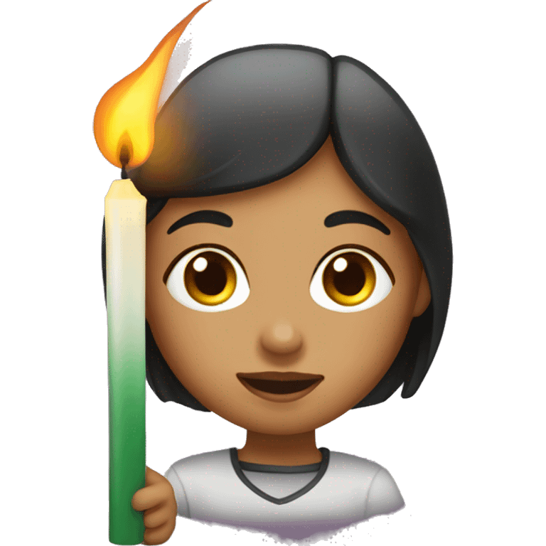 girl with miners candle emoji