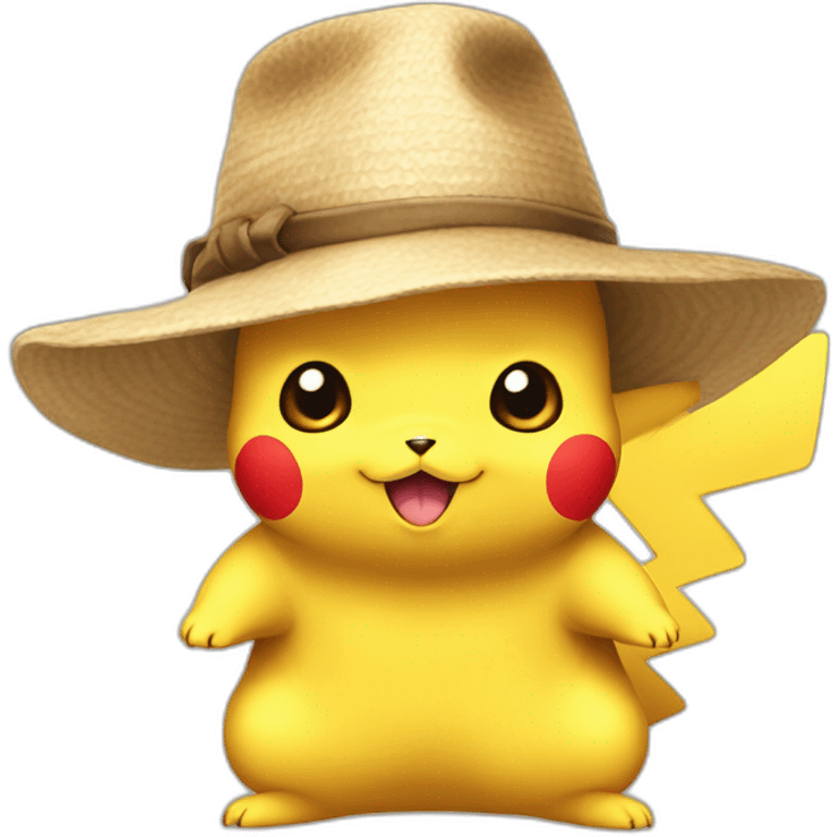 Pikachu avec chapeau emoji