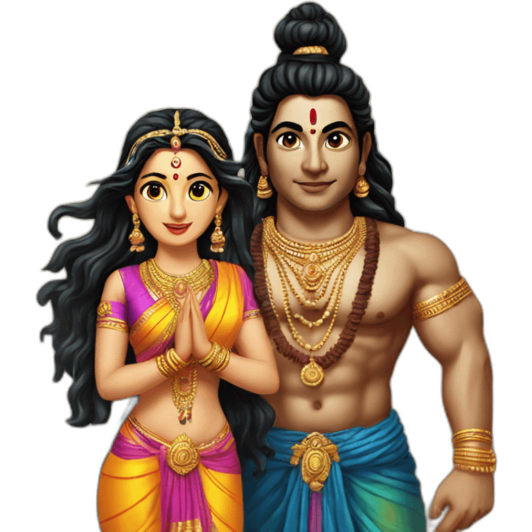 Lord shiva with parvati  emoji