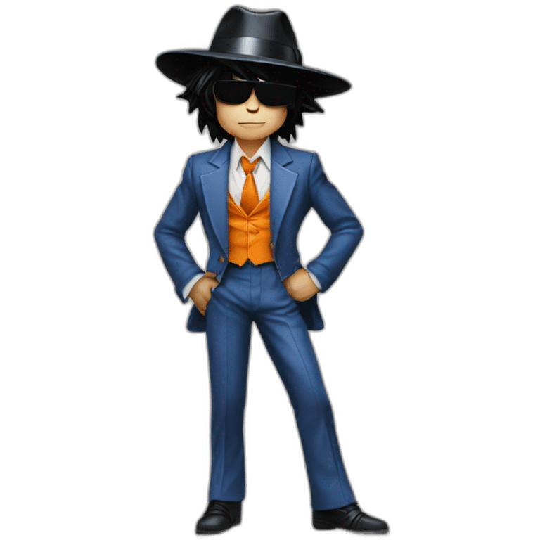 The goku dressed like Michael Jackson's iconic Smooth Criminal wear emoji