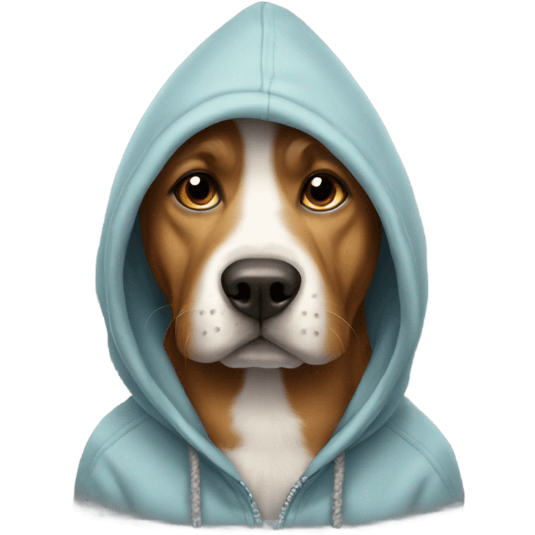 Dog wearing hoodie emoji