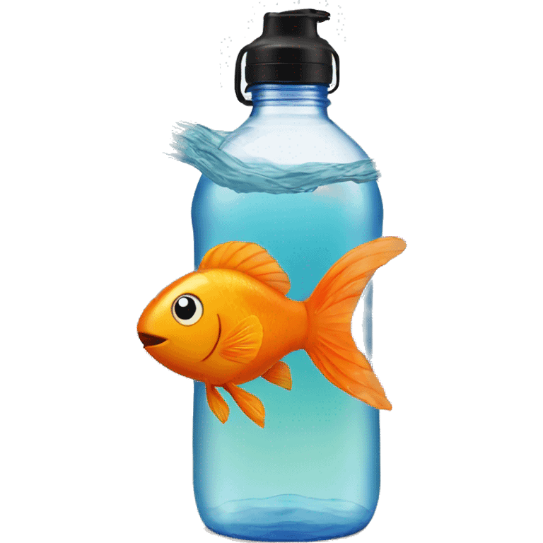 Orange fish swimming in water bottle emoji