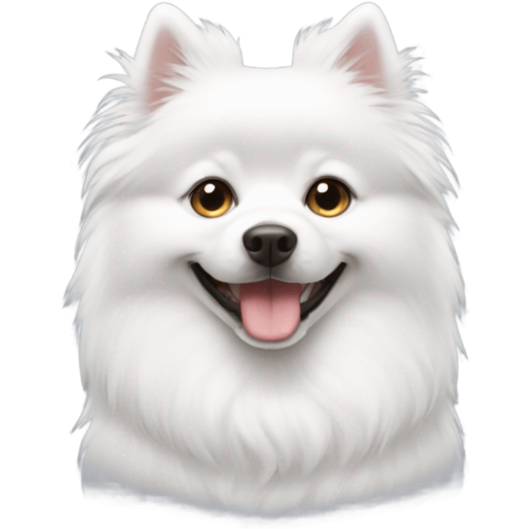 Cute white spitz  emoji