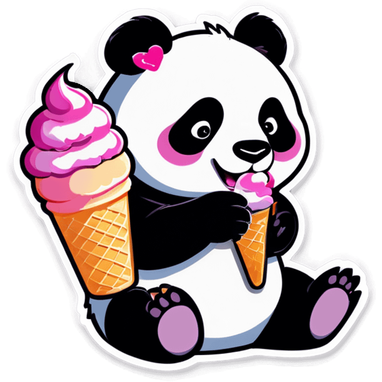 Panda eating ice cream emoji