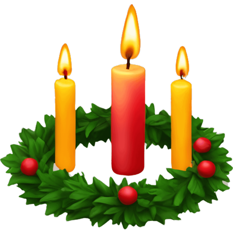 Two candles with an Advent wreath emoji