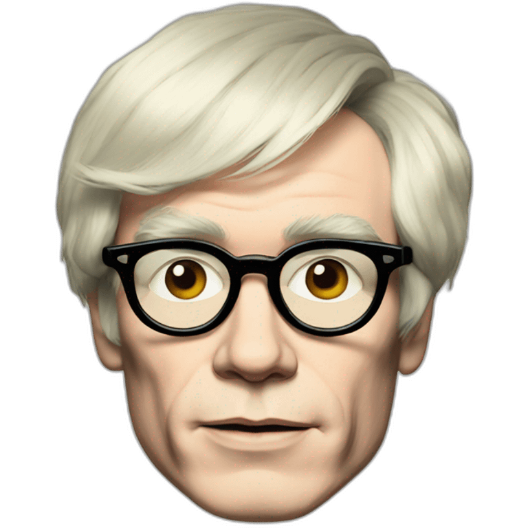 cartoon portrait of andy warhol emoji