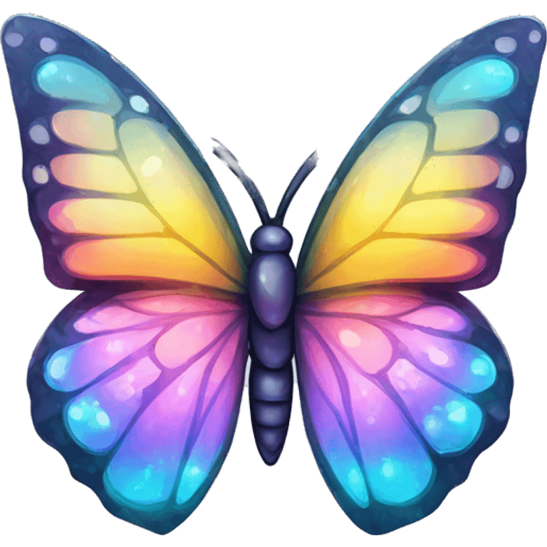 One Shiny-Colorful-Sparkly-Rainbow-Gradient-Crystal-Gem-Butterfly-Crystal-Fly emoji