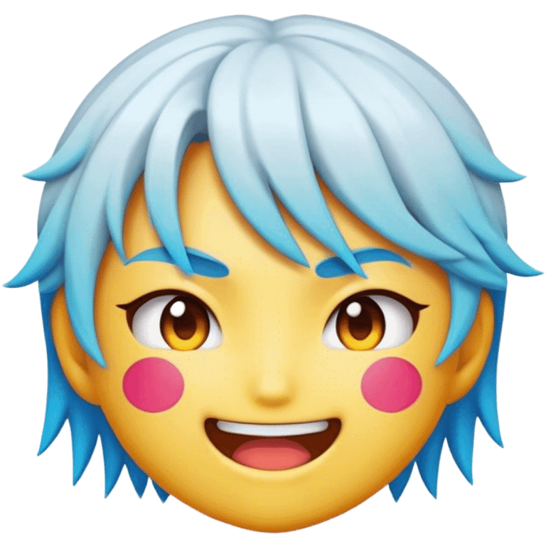 Cinematic Realistic Anime Pop Culture Emoji, featuring a dynamic, stylized portrayal of iconic anime characters rendered with vibrant textures and energetic, colorful lighting. emoji