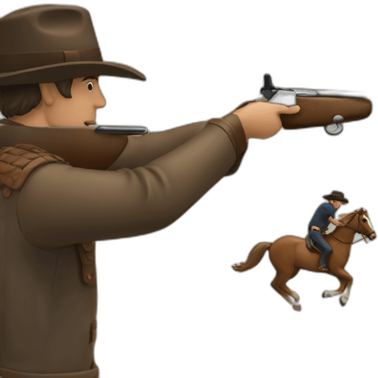 Guy shooting a horse emoji