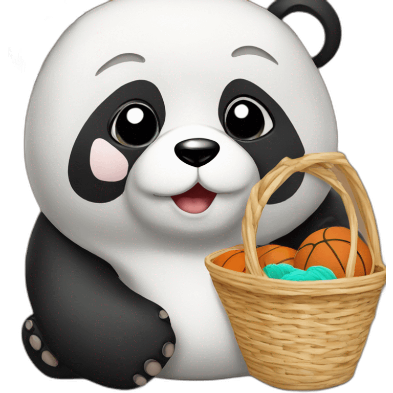 Panda avec hoodie et basket emoji