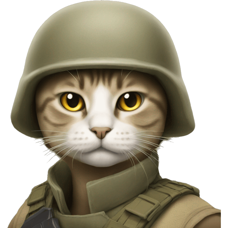 Cat in war emoji