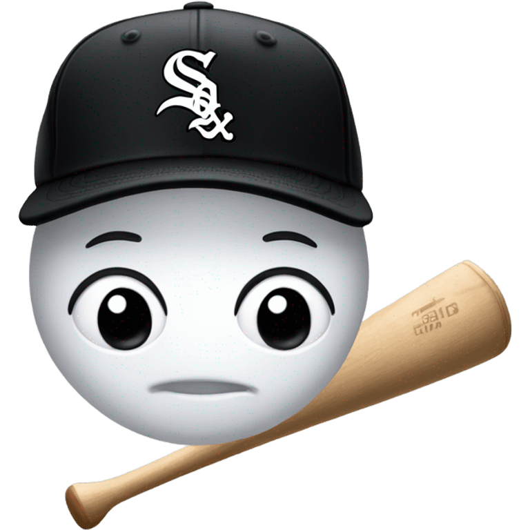 Chicago white Sox cap and bat  emoji