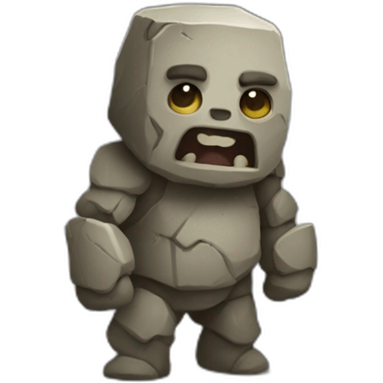 little cute Golem rock emoji