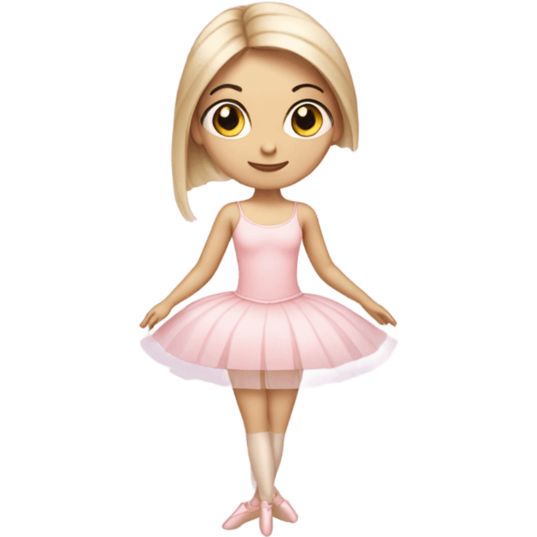 soft pink ballerina with fair skin, long straight hair  emoji