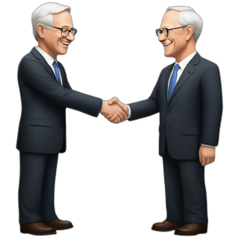 warren buffet shaking hands with mark Zuckerberg emoji