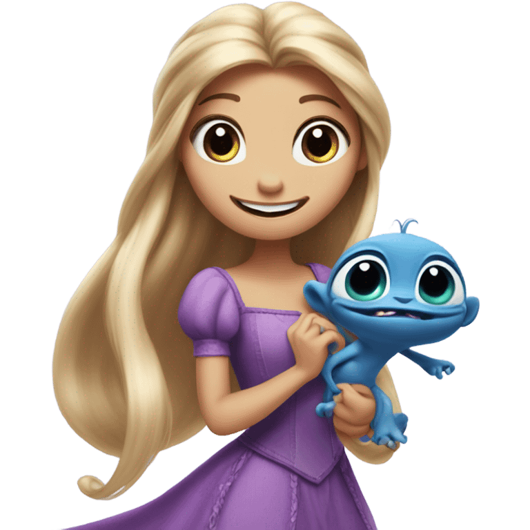 Rapunzel with stitch  emoji