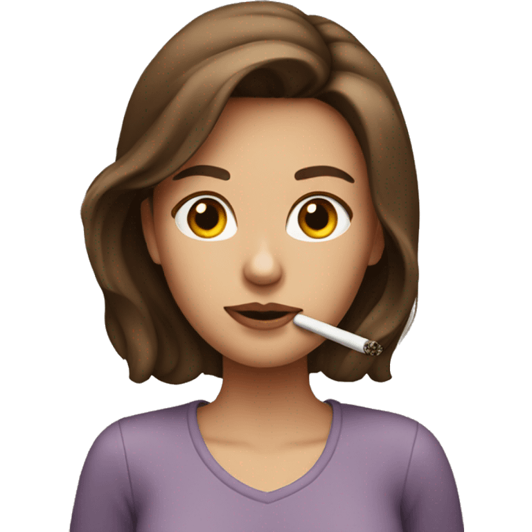 girl with brown hair smoking  emoji