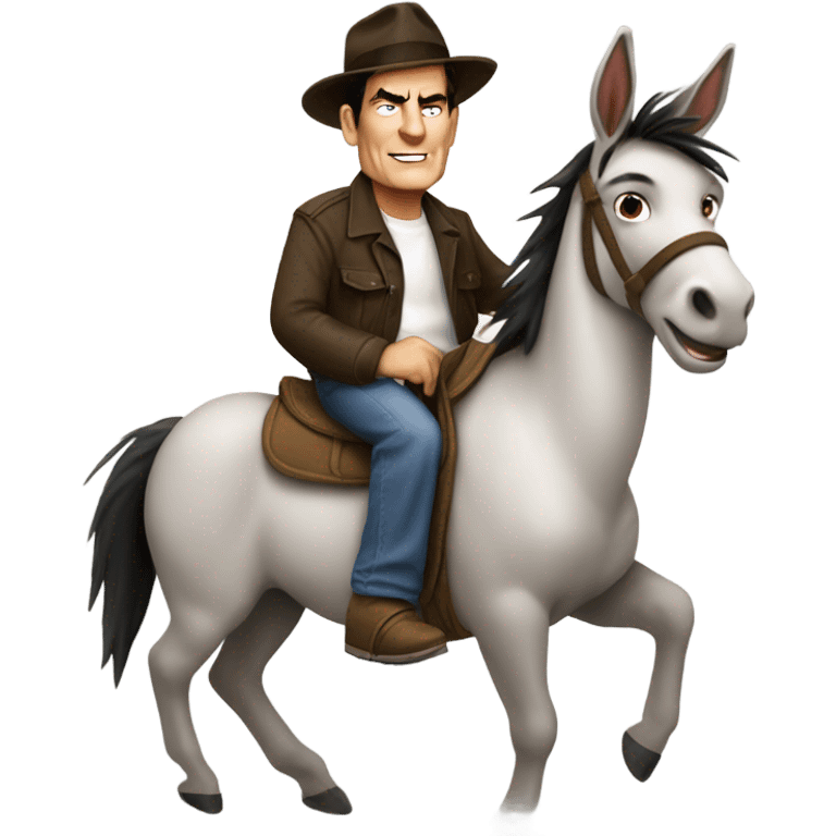 Charlie sheen riding donkey emoji