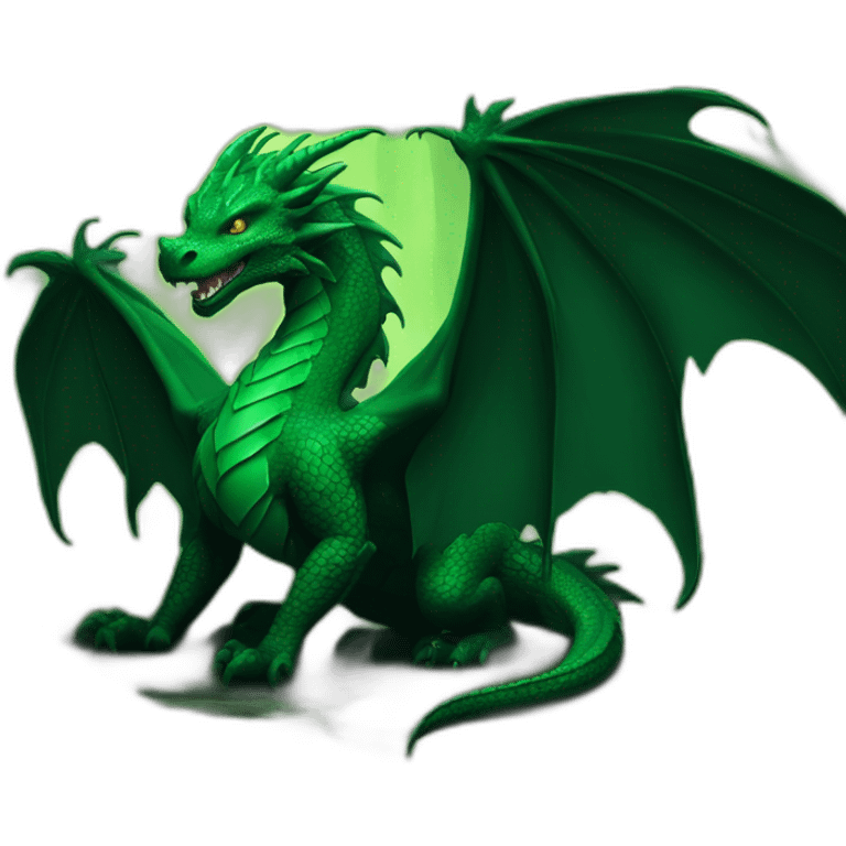 Dragon fantasy black and green in the woods emoji