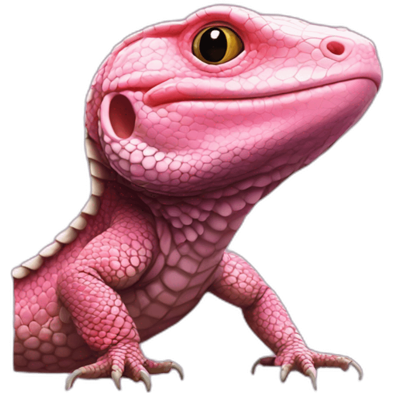 tegu lizard pink with big jowls emoji