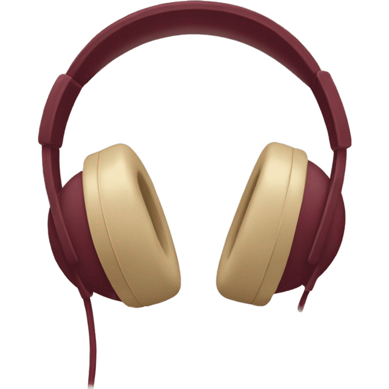 beige headphones with burgundy bow emoji