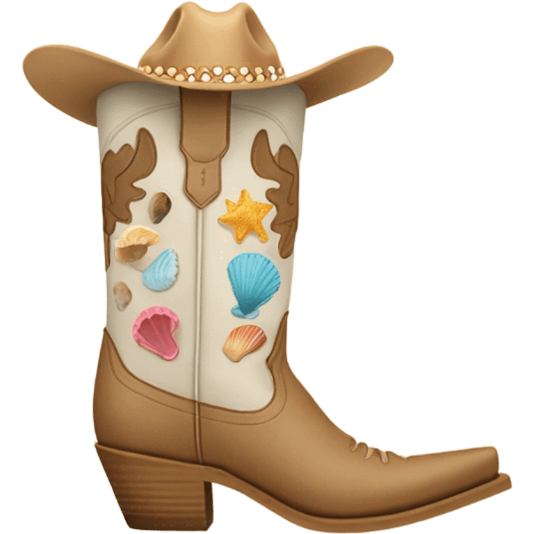 Beach cowgirl boots emoji