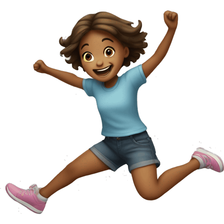 little girl jumping emoji