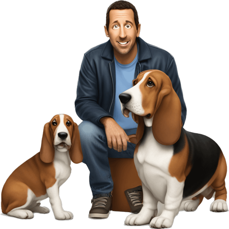 Adam Sandler with basset hound emoji