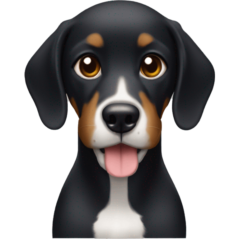 Perro negro como cocker y snautcher alegre emoji