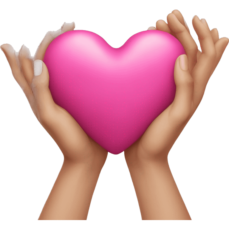 heart in hands pink heart  emoji