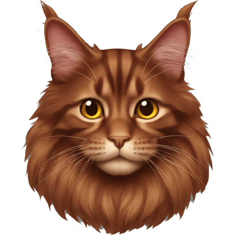 Dark Red Maine Coon Cat emoji