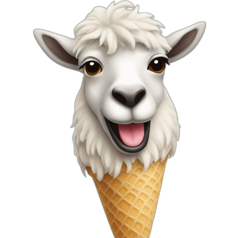 Lama eating ice cream emoji